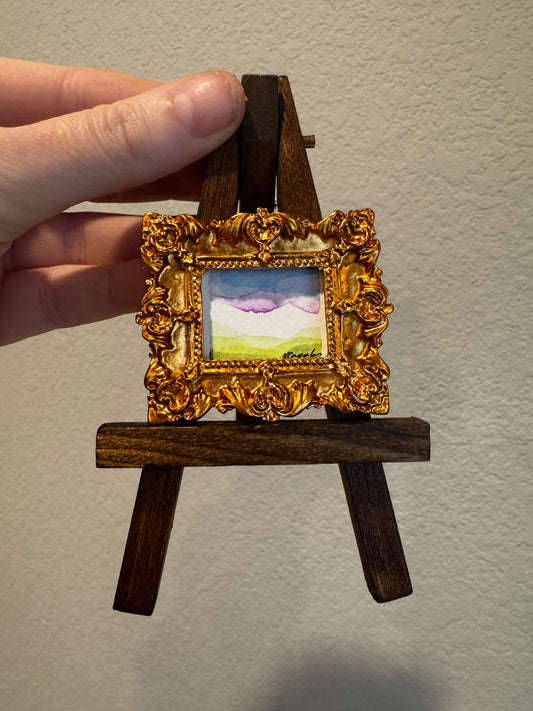 Gold frame & easel